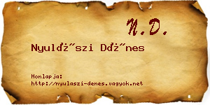 Nyulászi Dénes névjegykártya